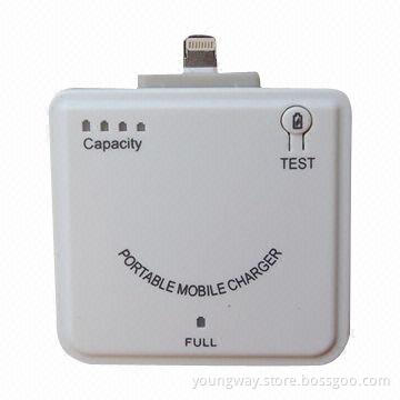 Portable External Battery Backup Charger for iPhone 5, with LED Indicator for Battery Power Level